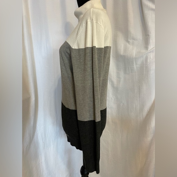 Calvin Klein tri-colored long sleeve turtleneck sweater size large - Picture 2 of 7